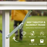 Outsunny 3.9ft Portable Picnic Table w/ All-terrain Feet, Aluminum Folding Camping Table for Indoor and Outdoor, Camping, Picnic, Barbecue and Party(m-6)