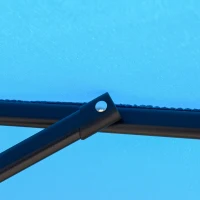Outsunny 9FT Offset Hanging Patio Umbrella Cantilever Umbrella with Easy Tilt Adjustment, Cross Base and 8 Ribs for Backyard, Poolside, Lawn and Garden, Blue(m-10)