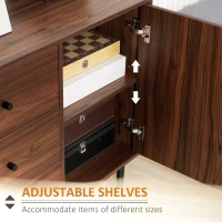 HOMCOM Kitchen Storage Sideboard, Buffet Cabinet with 2 Doors, 3 Drawers and Adjustable Shelves for Living Room, Brown(m-6)