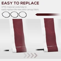 Outsunny 11' x 10' Retractable Awning Fabric Replacement Outdoor Sunshade Canopy Awning Cover, UV Protection, Red & White(m-5)