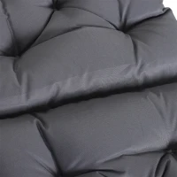 Outsunny Patio Chair Cushions Set of 2, 39" x 20" x 3" Outdoor Tufted Cushion Set with Ties for Indoor Outdoor Garden Furniture, Dark Grey(m-9)