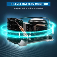 HOMCOM Dual Zone Car Fridge, 32 Quart Portable Fridge, 12/24V DC and 100V-240V AC, for Campervan RV Boat Travel Use, -4℉-68℉(m-7)