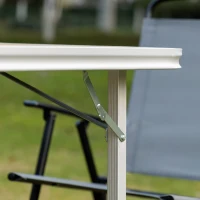 Outsunny 3.9ft Portable Picnic Table w/ All-terrain Feet, Aluminum Folding Camping Table for Indoor and Outdoor, Camping, Picnic, Barbecue and Party(m-9)
