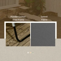 Outsunny Pool Chaise Lounge Chairs Set of 2, Folding Lounge Chairs with Sunshade, Reclining Back, Steel Frame, Dark Gray(m-7)