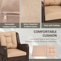 Outsunny PE Rattan 360° Swivel Patio Chair with Cushion, Brown(m-6)