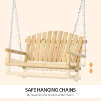 Outsunny 2-Seater Porch Swing, Hanging Outdoor Swing Bench with Metal Chains for Deck, Patio, Garden, Backyard(m-5)
