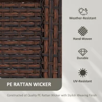 Outsunny PE Rattan 360° Swivel Patio Chair with Cushion, Brown(m-4)