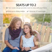 Outsunny 2-Seater Porch Swing, Hanging Outdoor Swing Bench with Metal Chains for Deck, Patio, Garden, Backyard(m-4)