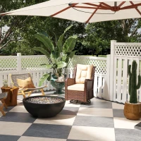 Outsunny PE Rattan 360° Swivel Patio Chair with Cushion, Brown(m-7)