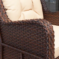 Outsunny PE Rattan 360° Swivel Patio Chair with Cushion, Brown(m-9)