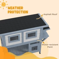 PawHut 2 Tier Outdoor Cat House Weatherproof with Escape Door, Asphalt Roof for Outside, Backyard, Light Gray(m-6)