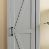 HOMCOM Farmhouse Accent Cabinet with Adjustable Shelf Barn Door Storage Cabinet for Living Room Floor Pantry Cabinet Grey(m-10)