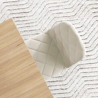 HOMCOM Dining Chairs Set of 4, Upholstered Dining Room Chairs with Steel Legs, Modern Kitchen Chair for Dining Room, Cream(m-9)