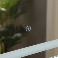 HOMCOM 28" x 20'' LED Illuminated Bathroom Mirror, Wall Mounted Vanity Mirror with Dimmable Memory Touch, Waterproof, Horizontally or Vertically, Silver(m-7)