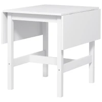 HOMCOM Solid Wood Kitchen Table, Farmhouse Drop Leaf Tables for Small Spaces, Folding Dining Table, White(m-11)