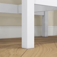 HOMCOM Solid Wood Kitchen Table, Farmhouse Drop Leaf Tables for Small Spaces, Folding Dining Table, White(m-9)