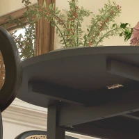 HOMCOM Solid Wood Kitchen Table, Drop Leaf Tables for Small Spaces, Folding Dining Table, Black(m-10)