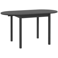 HOMCOM Solid Wood Kitchen Table, Drop Leaf Tables for Small Spaces, Folding Dining Table, Black(m-2)