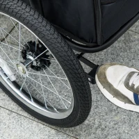 PawHut Easy Fold Dog Stroller with Storage Bags, Washable Cushion, Safety Leash for Medium and Large-Sized Pets, Red(m-9)