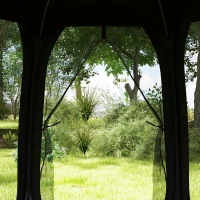 Outsunny 11' x 11.5' Screen Tent, Pop Up Camping Gazebo with Portable Carry Bag and 2 Doors, Black(m-10)