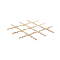 Outsunny Wooden Garden Box, 3.9x3.9 with Segmented Growing Grid, Elevated Design, Open Bottom, Rust-Resistant, Solid Wood Material for Backyard Plants & Herbs, Natural(m-12)