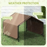 PawHut Portable Dog Tent Water Resistant for Outdoor Shade Protection, Brown(m-6)