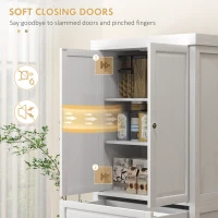 HOMCOM 72.5" Kitchen Pantry Cabinet, Tall Storage Cabinet with Doors, Drawer, and Adjustable Shelves, Distressed White(m-6)