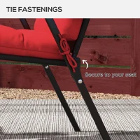 Outsunny 2-Piece Back Seat Cushion Replacement, Outdoor Patio Chair Cushions Set with Ties, Button Tufted, Red(m-5)