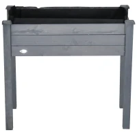 Outsunny Elevated Wooden Garden Plant Stand - Outdoor Flower Bed Box with Natural Finish, Perfect for Vegetables, Herbs & Flowers(m-10)