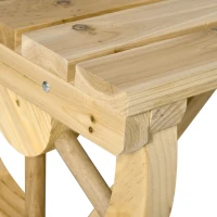 Outsunny 2-Person Garden Bench Outdoor Wagon Wheel Porch Bench for Backyard, Patio, Garden Natural(m-9)