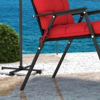 Outsunny 2-Piece Back Seat Cushion Replacement, Outdoor Patio Chair Cushions Set with Ties, Button Tufted, Red(m-6)