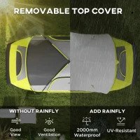 Outsunny Camping Tent for 6-8 Man with 2000mm Waterproof Rainfly and Carry Bag for Fishing Hiking Festival, Green(m-4)