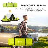 Outsunny Camping Tent for 6-8 Man with 2000mm Waterproof Rainfly and Carry Bag for Fishing Hiking Festival, Green(m-7)