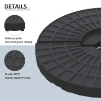 Outsunny Large 4 Piece Round Fillable Weighted Offset Market Patio Umbrella Base(m-6)