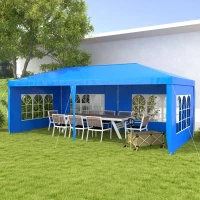 Outsunny 10' x 20' Party Tent, Outdoor Gazebo with Removable Sidewalls, Blue(m-9)
