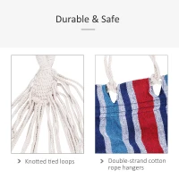 Outsunny 79"x40" Outdoor Hammock Bed Swing Chair, Patio Lounge Garden Camping Hiking Travel Hammock Only for Backyard, Garden, Mixed-blue(m-5)