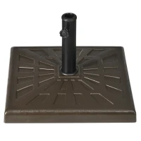 Outsunny Heavy-Duty Resin Patio Umbrella Base, 42lbs 20" Square Stand for 1.26", 1.5", 1.9" Diameter Poles, Brown(m-9)