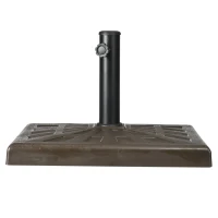 Outsunny Heavy-Duty Resin Patio Umbrella Base, 42lbs 20" Square Stand for 1.26", 1.5", 1.9" Diameter Poles, Brown(m-11)