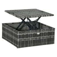 Outsunny 4 Piece Adjustable Canopy Outdoor Rattan Sofa Set Patio Furniture Wicker Sets with Height Adjustable Coffee Table & Cushions(m-13)