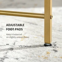 HOMCOM 36" Round Coffee Table with Tempered Glass Top, Modern Sofa Table with Metal Frame for Living Room, Gold(m-6)