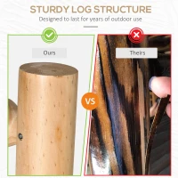 Outsunny 2-Person Wood Rocking Chair with Log Design, Heavy Duty Loveseat with Wide Curved Seats for Patio, Backyard, Garden, Natural(m-7)