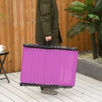 Outsunny Outdoor Folding Lounge Chair, 4-Level Adjustable Chaise Lounge with Headrest, Tanning Chair Beach Bed, Reclining Lounger Cot for Camping, Hiking, Backyard, Purple(m-9)