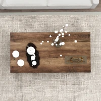 HOMCOM Industrial Coffee Table, Side End Desk with Storage, 1 Drawer & Open Shelf, Rustic Design for Living Room(m-7)