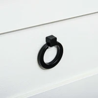 HOMCOM Farmhouse Kitchen Sideboard, Buffet Cabinet with Sliding Barn Door and 3 Storage Drawers for Living Room, White(m-7)