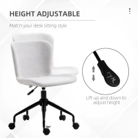 Vinsetto Home Office Chair, Swivel Task Chair with Adjustable Height and Armless Design for Small Space, Living Room, Bedroom, Light Gray(m-4)
