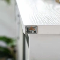 HOMCOM Farmhouse Kitchen Sideboard, Buffet Cabinet with Sliding Barn Door and 3 Storage Drawers for Living Room, White(m-8)