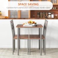 HOMCOM Modern Dining Table Set for 4, 5-Piece Kitchen Table Set, Rectangular Dining Table and 4 Chairs for Small Space, Dinette, Breakfast Nook, Brown(m-4)
