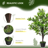 HOMCOM 4FT Artificial Olive Tree, Faux Decorative Plant in Nursery Pot for Indoor or   Décor, Green(m-5)