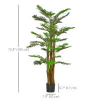 HOMCOM 6FT Artificial Tropical Palm Tree Faux Decorative Plant in Nursery Pot for Indoor Décor(m-3)