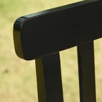 Outsunny 2-Seater Hanging Porch Swing Outdoor Patio Swing Chair Seat with Slatted Build and Chains, 440lbs Weight Capacity, Black(m-7)